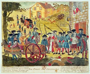 Aresztowanie Louisa Dominique Cartouche (1693-1721) (rycina i wc na papierze)